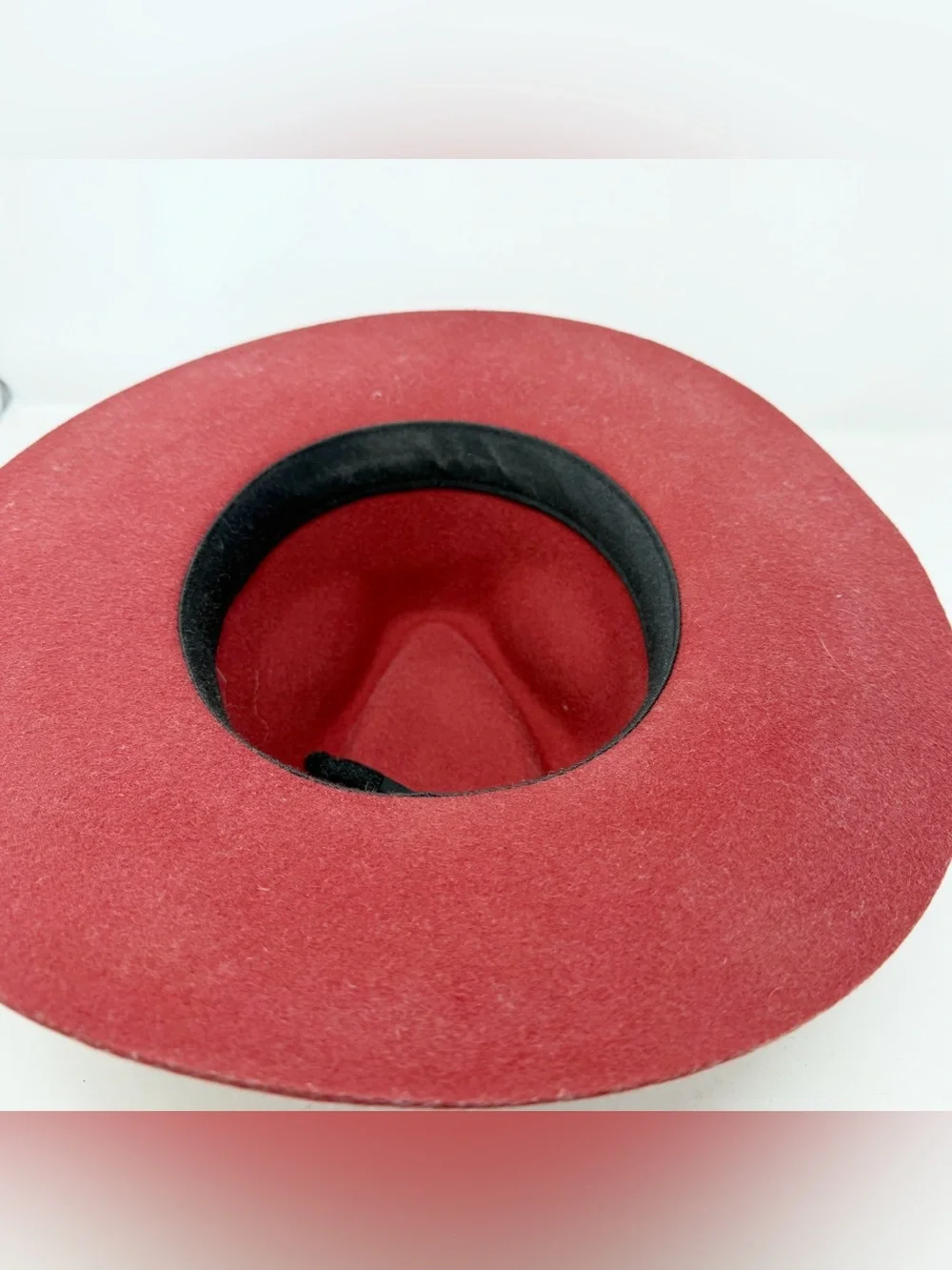 Wyeth Red Wool Wide Brim Fedora Rancher Hat OS Womens Boho Festival